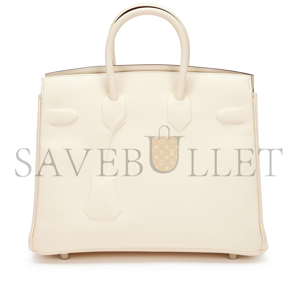 H**mes master birkin 25 shadow swift leather phantom white bag h082629ck72 (25*20*13cm)